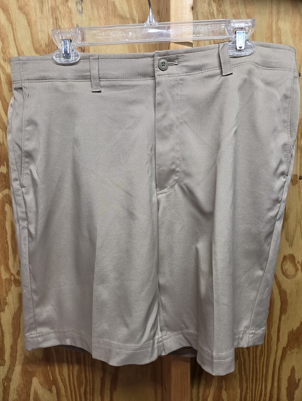 Pro Tour Men's Khaki Golf Shorts Size 36 Tan Flat Front Comfort Stretch Tech